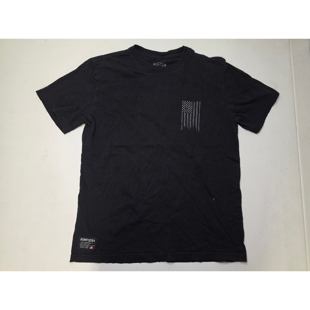 Howitzer Boys Youth Large Black Proud To Be An American Flag Graphic T-Shirt